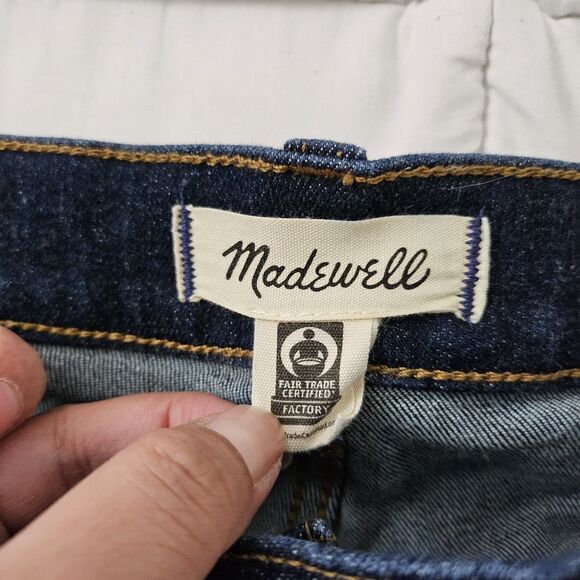 Madewell Jeans Womens 32 Blue Mid Rise Kick Out Flare Button Fly Larkspur - Picture 3 of 12